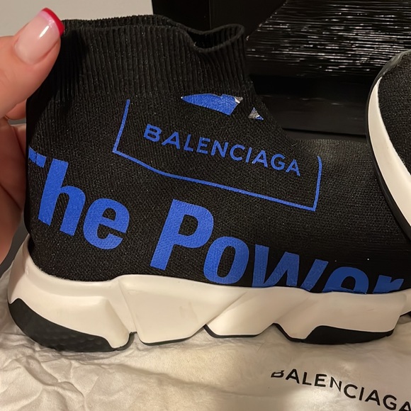Noir bleu Balenciaga sock sneakers - Picture 2 of 12